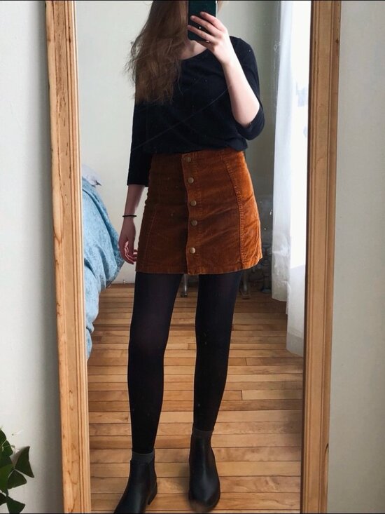 Topshop Dresses & Skirts - Topshop corduroy button up mini skirt